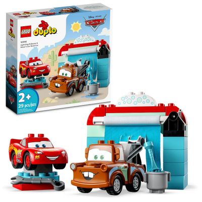 LEGO DUPLO Disney and Pixar Cars Lightning McQueen & Mater Car Wash Fun 10996 Building Toy Set