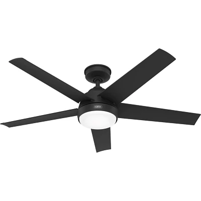 Hunter Fan 52 Skyflow Weather Max Indoor/Outdoor Ceiling Fan with LED Light Kit and Wall Control Matte Black