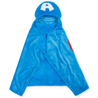 Marvel Captain America Kid Hooded Blanket Red/Blue