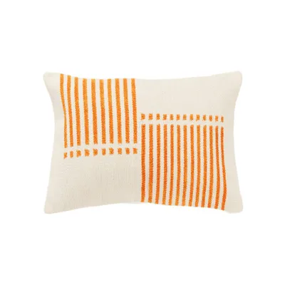 14x20 Oversize Striped Lumbar Throw Pillow Cover Orange - Rizzy Home