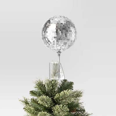 11.25 Mirrored Ball Christmas Tree Topper Silver - Wondershop