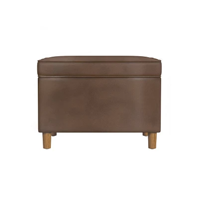 24 Dinah Storage Ottoman - HomePop: Honey Oak Legs