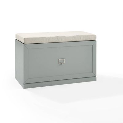 Harper Entryway Storage Bench Gray/Cream - Crosley