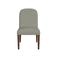 Rounded Back Upholstered Dining Chair Gray - HomePop: Modern Accent Side Chair, Wood Legs, Easy Maintenance