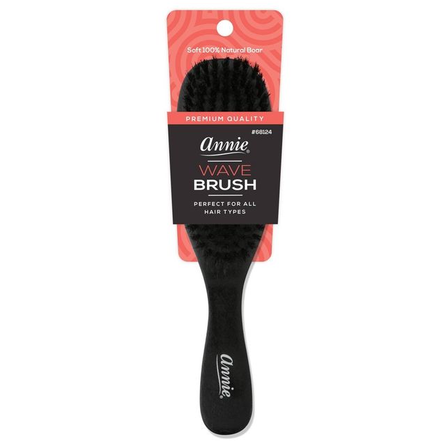 Annie International Soft Wave Black Boar Bristle Hair Brush - 4.8