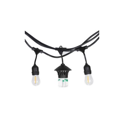 12ct BiteFighter LED Outdoor String Lights Black - TIKI