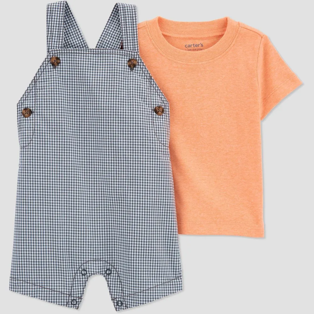 Carters Just One You Baby Boys Gingham Overalls