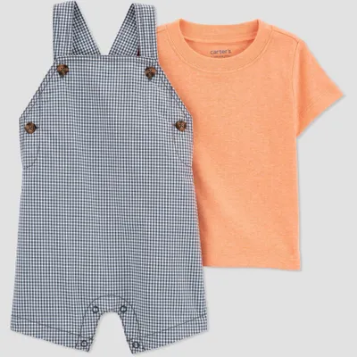 Carters Just One You Baby Boys Gingham Overalls