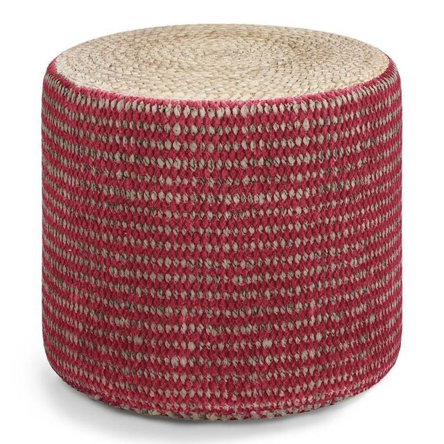 Jordi Round Braided Pouf : Durable Jute, Lightweight, No Assembly - WyndenHall