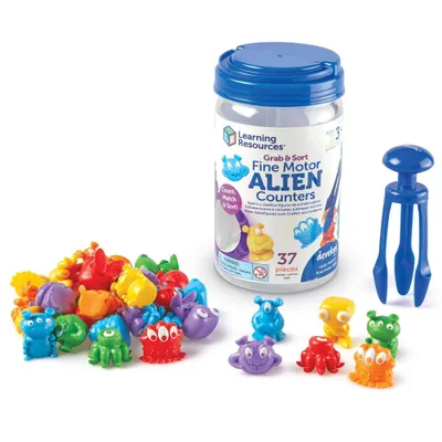 Learning Resources Grab & Sort Fine Motor Alien Counters