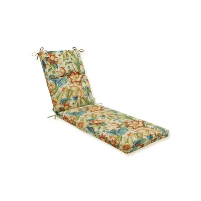 72.5x21x3 Botanical Glow Tiger Lily Outdoor Chaise Lounge Cushion Blue - Pillow Perfect: Weather & Fade-Resistant, Ties Included