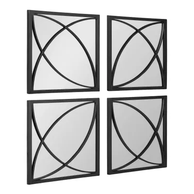 Set of 4 Jiera Metal Mirrors - & Decor: Square