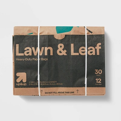 Lawn and Leaf Paper Garden Refuse Bags - 12ct - up&up