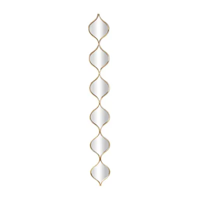 51x6 Metal Slim Stacked Chain 6 Layer Wall Mirror with Tear Drop Pattern Gold - Olivia & May