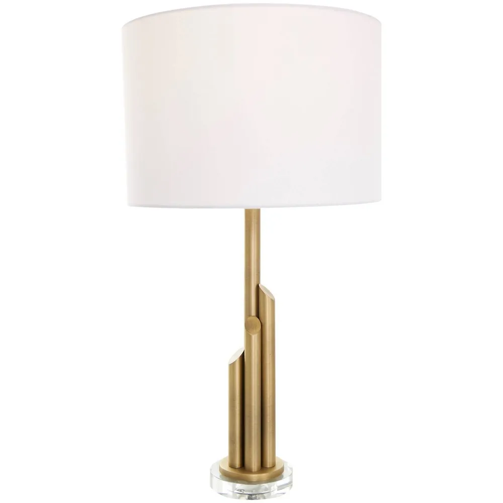 28x15 Metal Accent Lamp - Olivia & May: Gold Finish, Cream Linen Shade, No Assembly Required