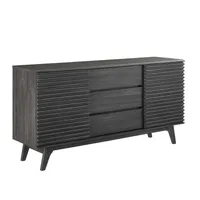 63 Render Sideboard Buffet Table or TV Stand Charcoal - Modway: Mid-Century Modern, Media Storage