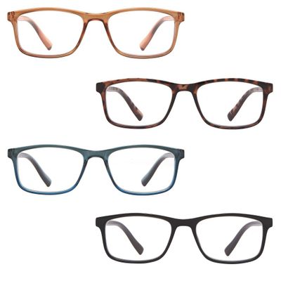 ICU Eyewear Classic Rectangular Reading Glasses +3.00 - 4pk