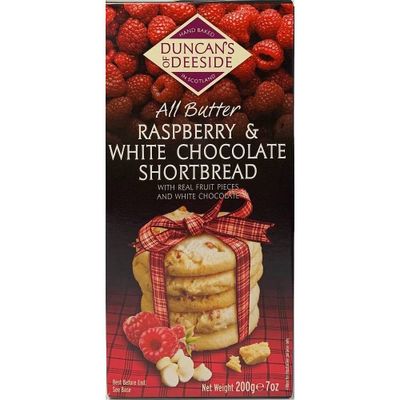 Duncans Rasberry White Chocolate Shortbread - 7oz