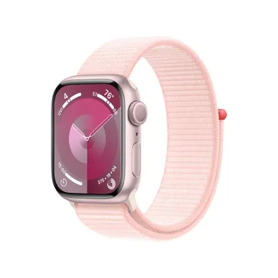 Apple Watch Series 9 GPS Smartwatch (2024) 41mm Pink Aluminum Case with Light Pink Sport Loop