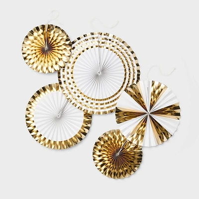 5ct Gold Paper Fans - Spritz