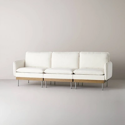 3pc Corduroy Modular Sofa - Cream - Hearth & Hand with Magnolia: Modern Sectional Furniture