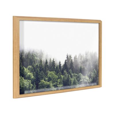 Kate & Laurel All Things Decor 18 x 24 Blake Lush Green Forest on a Foggy Day Framed Printed Glass : Modern Wall Decor