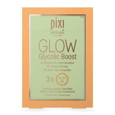 Pixi by Petra GLOW Glycolic Boost Brightening Face Sheet Mask - 3ct - 0.8oz