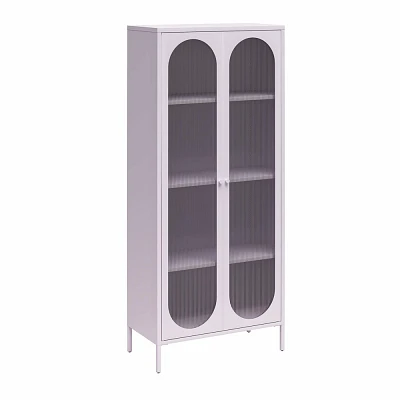 Mr. Kate Luna Tall 2 Door Accent Cabinet with Fluted Glass