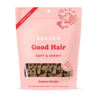 Bocces Bakery Good Hair Soft & Chewy Salmon Recipe Dog Treats - 6oz