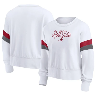 NCAA Alabama Crimson Tide Womens White Terry Crew Neck weatshirt