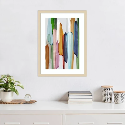 Amanti Art Lines of Abstract by Emma Peal Wood Framed Wall Art Print