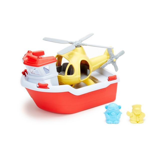 Green Toys Rescue Boat & Helicopter