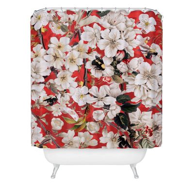 Summer Garden XI Shower Curtain - Deny Designs: 74 Height, Microfiber Polyester, Machine Washable