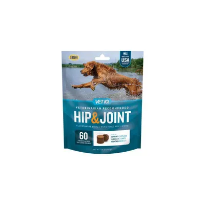 VetIQ Hip and Joint Dog Supplements - Smoke Chicken Flavor - 60ct