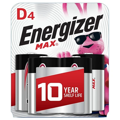 Energizer MAX D Batteries 4pk - Alkaline Battery