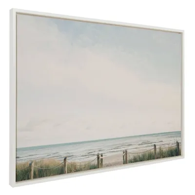 28 x 38 Sylvie Pale Sky Framed Canvas by F2 Images White - Kate & Laurel All Things Decor: Coastal Style Wall Decor, Horizontal Artwork