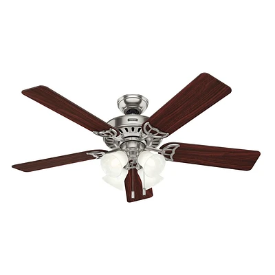 Hunter Fan 52 Studio Series Ceiling Fan with LED Light Kit and Pull Chain Brushed Nickel