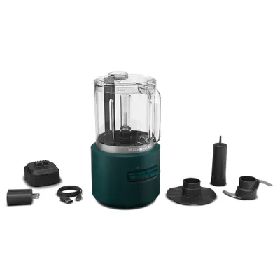 KitchenAid Go Cordless 5 Cup Food Chopper battery included - Hearth & Hand with Magnolia: Dark Green, Stainless Steel Blades