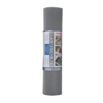 Con-Tact Brand Grip Premium Non-Adhesive Shelf Liner- Thick Grip Alloy Gray (18x 8)