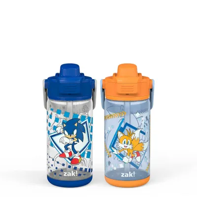 Zak Designs 16oz Plastic Kids Water Bottle with Bumper and Antimicrobial Spout  The Hedgehog