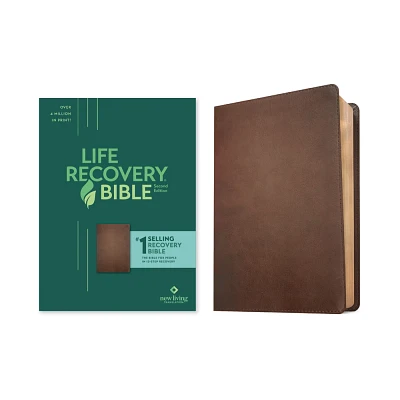 NLT Life Recovery Bible, Second Edition (Leatherlike, Rustic Brown) - (Leather Bound)