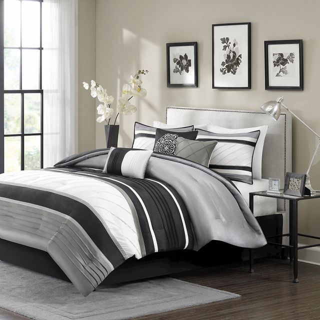 Gray Burnett Comforter Set California King 7pc