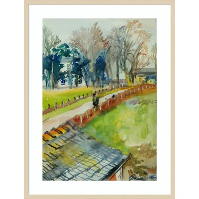 31 x 41 Coming Home From Work by Brenda Brin Booker Wood Framed Wall Art Print - Amanti Art: Modern Lithograph, Hardwood Frame