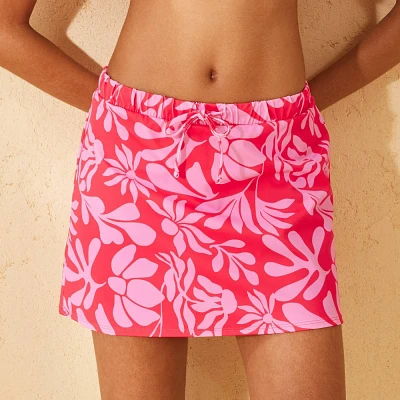 Womens Tunneled High Waist Swim Skirt