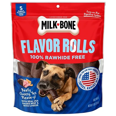 Milk-Bone Dog Treat Real Beef & Cheese Flavor Rolls - 11oz