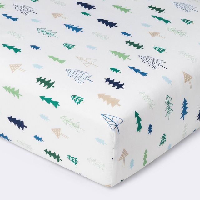 Crib Fitted Sheet Trees - Cloud Island - Blue