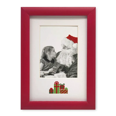 ELSA L 4x6 Matted to 3x4 Presents Picture Frame Mat Red