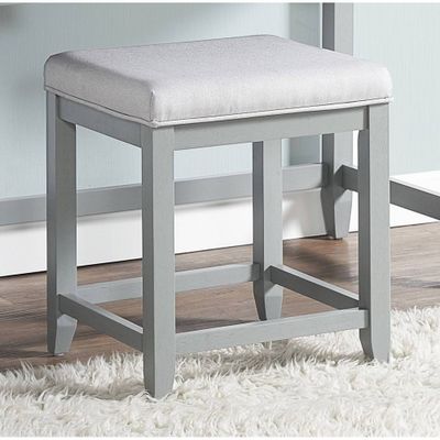 Vista Vanity Stool  - Crosley: Solid Hardwood, Padded, Traditional Design