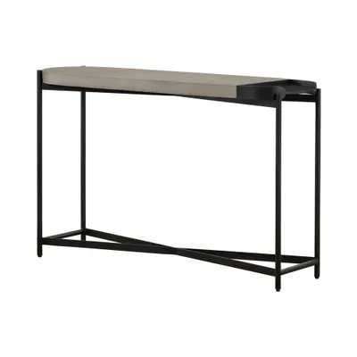 Dua Concrete Console Table Gray/Black - Armen Living