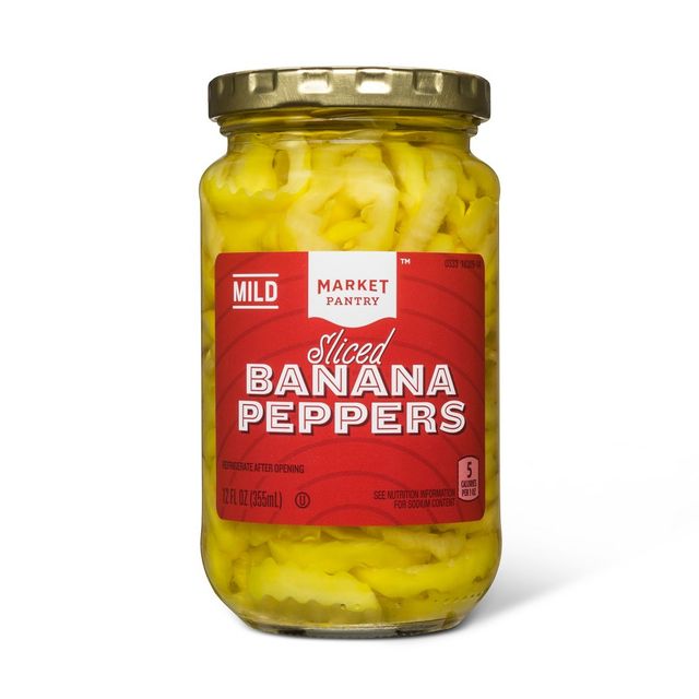 Sliced Mild Banana Pepper Rings - 12 fl oz - Market Pantry